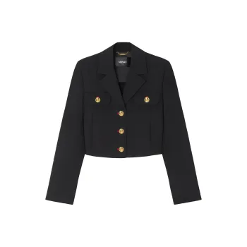 VERSACE Button Up Cropped Blazer