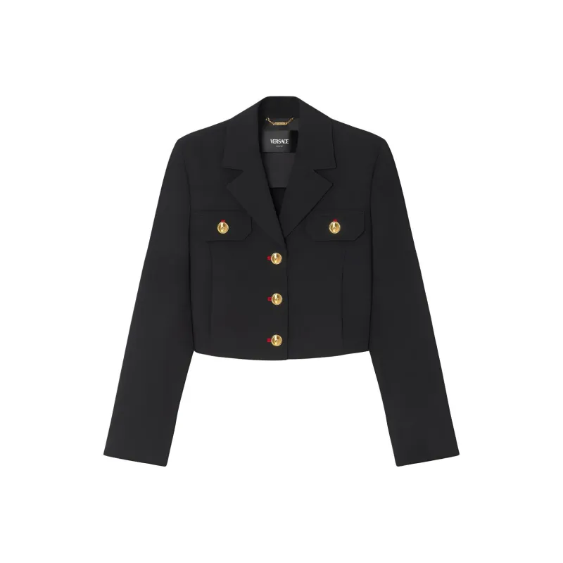 VERSACE Button Up Cropped Blazer-0