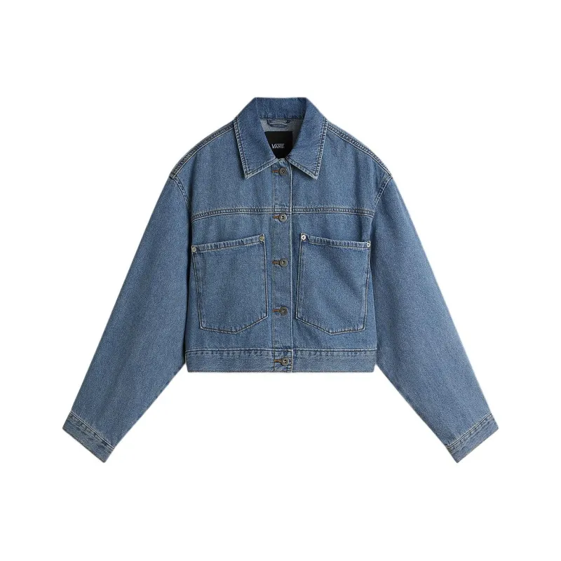 Vans Raynes Denim Crop Jackets Coats Women's Blue-0