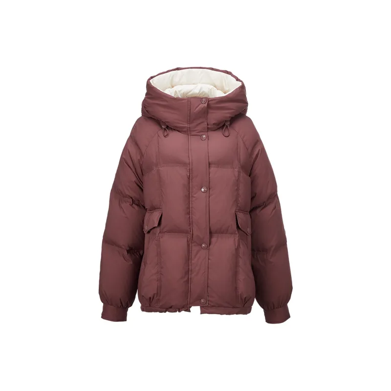 XIANGYING Down Jacket Women's Raffia Red-0