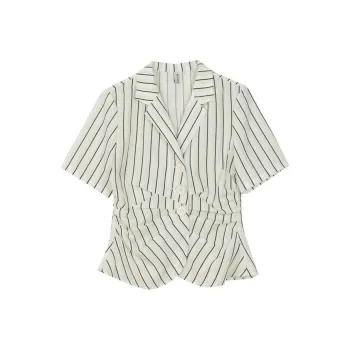 BLUEerror Shirt Women's Green White Stripes