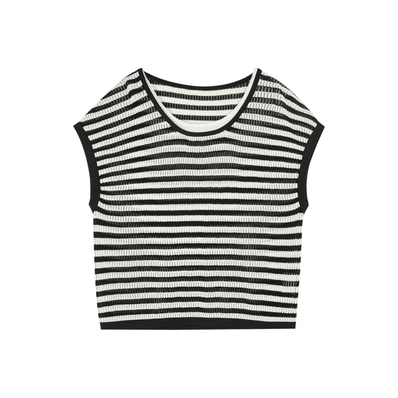 3COLOUR Knitwear Women's Black White Stripes-0