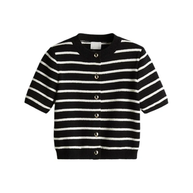 H&M Knitwear Women's Black/White Stripes-0