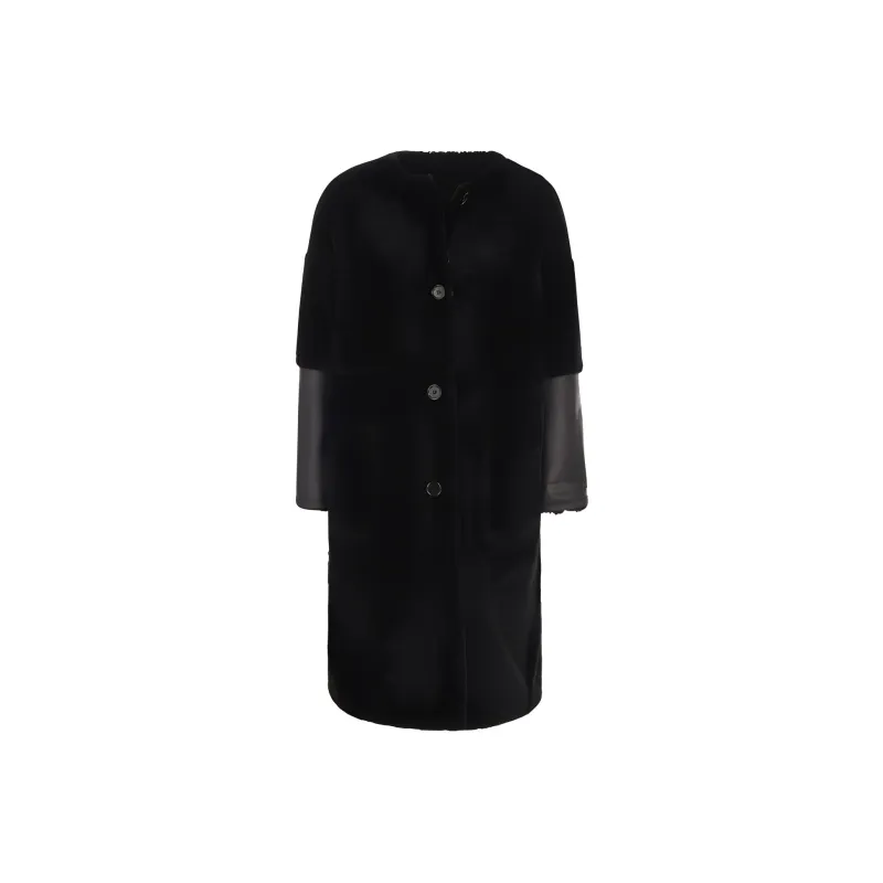 MARNI Single Breasted Reversible Shearling Coat-0
