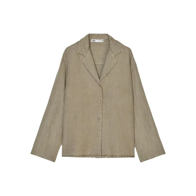 ZARA ZW Series Shirt Women's Dark Taupe-0