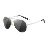 Silver Frame with Black Gray Lens