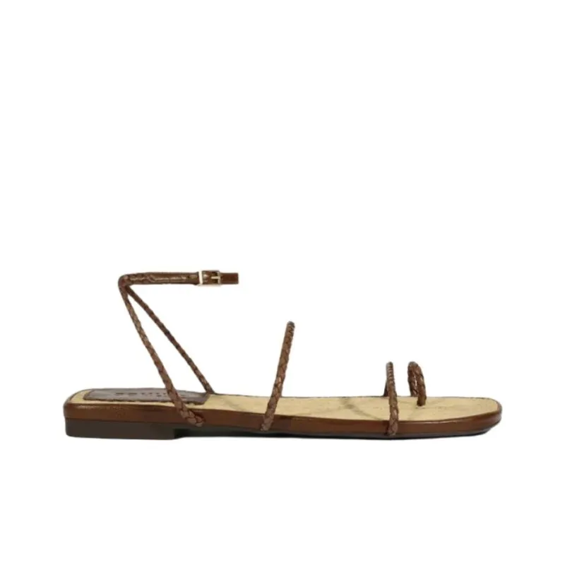 Schutz Kaya One Strap Sandals Women's Brown-1