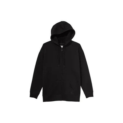 Victoria's Secret VICTORIA'S SECRET Cotton Fleece Full-Zip Hoodie Black Sweatshirt Women's Black
