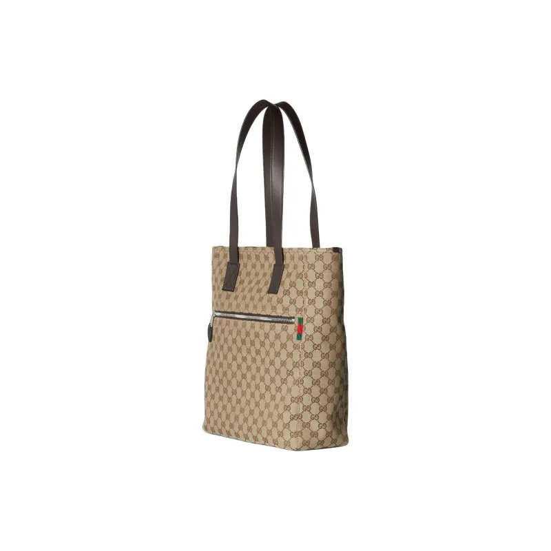 GUCCI Canvas Bag, Tote Bag, Shopping Bag, Shoulder Bag Tubas Men's Beige & Dark Brown-1