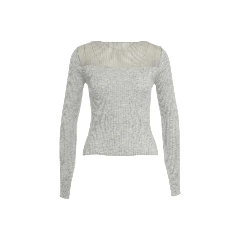 PINKO Long Sleeved Ribbed Jumper-0