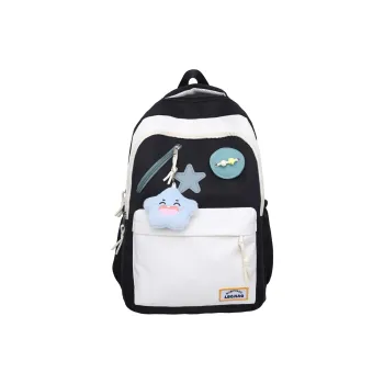 Yalu Nylon Backpack Unisex White/Black/Lotus Color/Blue