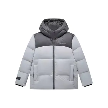 XTEP Sports Life Collection Down Jacket Women's Squirrel Gray/Water Heater Gray