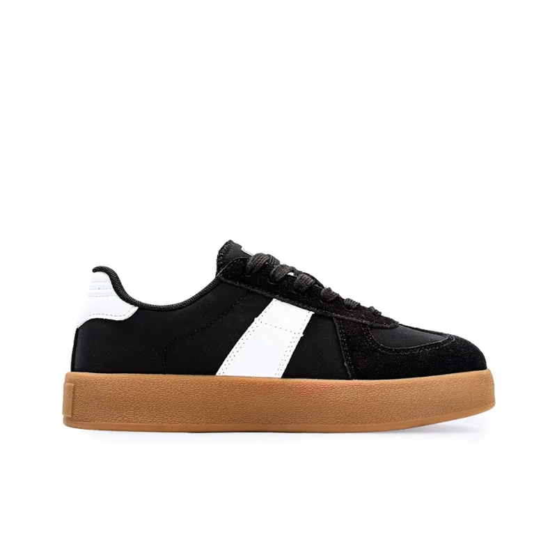 GLO BULL Abrasion Resistant, Lightweight, And Breathable Low Top Skateboard Shoes Women's Black White-1