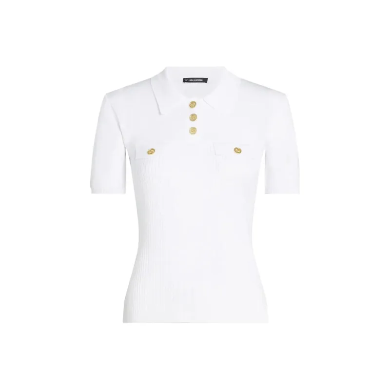 Karl Lagerfeld Logo buttons Polo Top-0