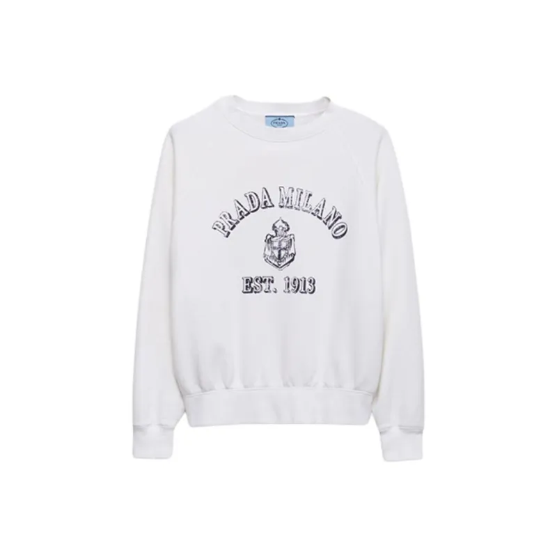 PRADA Logo Printed Crewneck Sweatshirt-0