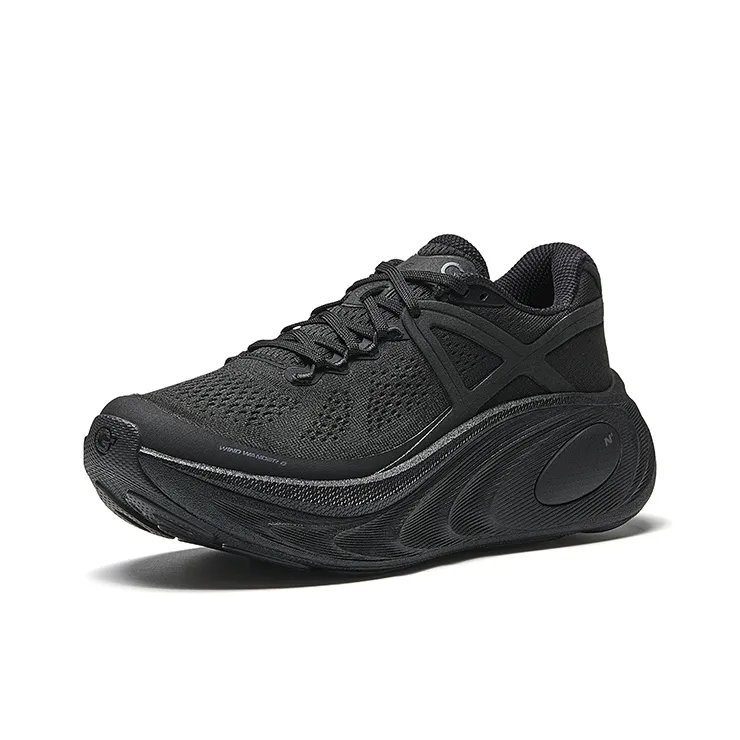 Anta Riding The Wind 2 Anti Slip Wear Resistant Low Top Casual Running Shoes Women's Basic Black-1
