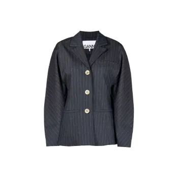 GANNI Stretch Stripe Blazer 'Dress Blues'