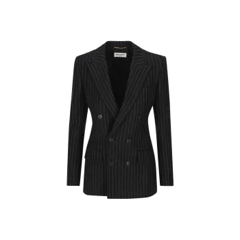 SAINT LAURENT SS22 Business Suit Coat Women's Black