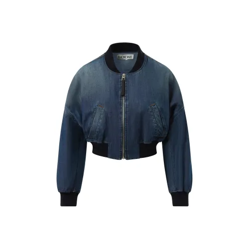 LOEWE Denim Bomber Jacket 'Washed Blue'