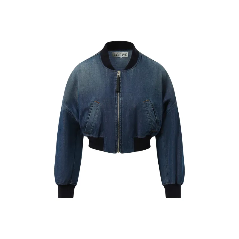 LOEWE Denim Bomber Jacket 'Washed Blue'-0