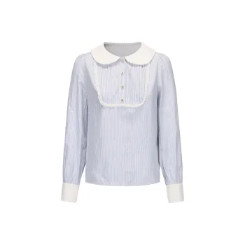 CHIWAWAMEME Shirt Women's Blue White