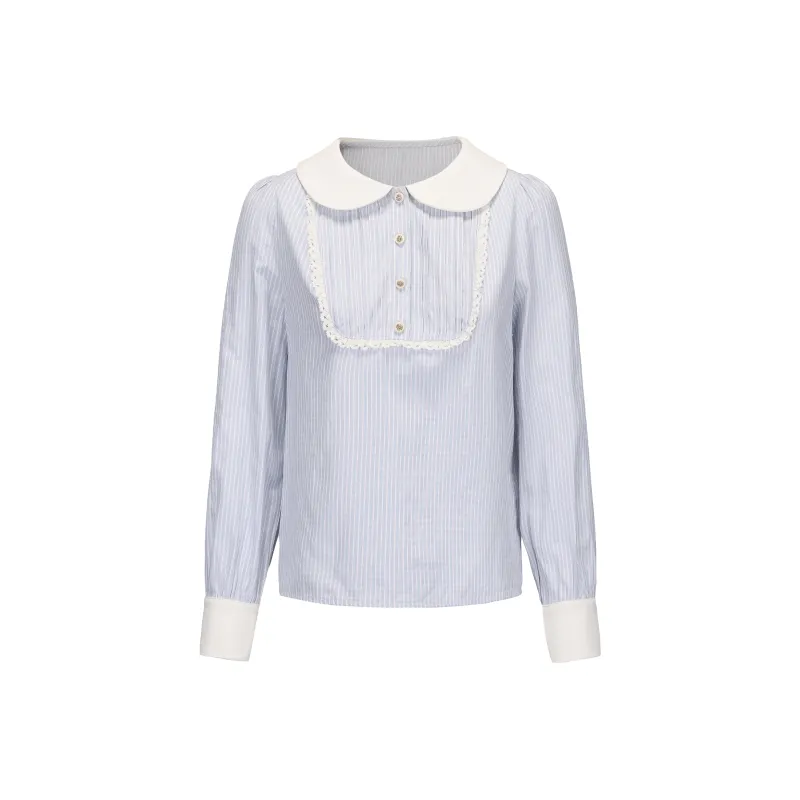 CHIWAWAMEME Shirt Women's Blue White-0