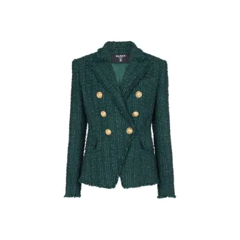 BALMAIN Double Breasted Tweed Jacket