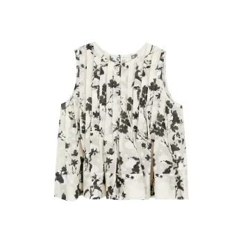 3COLOUR Chiffon Shirt Women's Black Rice Floral