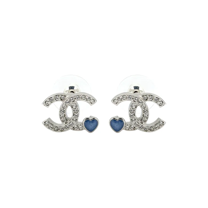 CHANEL Metal Stud Earrings Women's Silver-0