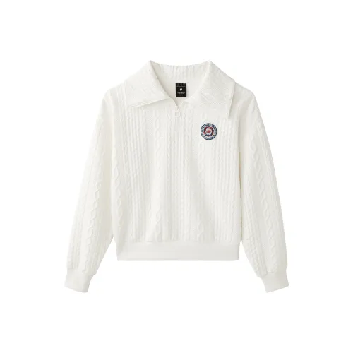 Skechers New Year Collection Sports Casual Sweatshirt Women's Marshmallow White