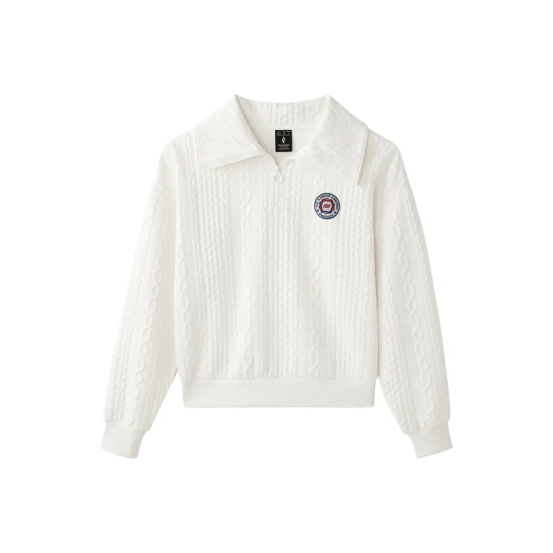 Skechers New Year Collection Sports Casual Sweatshirt Women's Marshmallow White-0
