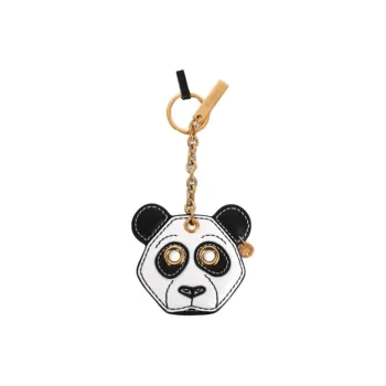 Mulberry Cow Leather Keychains Unisex White