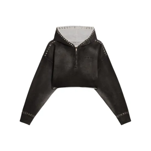 Moschino crystal embellished logo hoodie dress Black