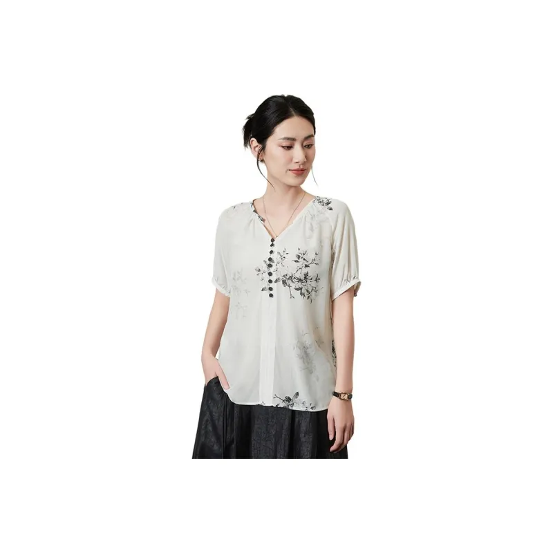 Yi Mengyuan Short Sleeved Silk Shirt Women's-6