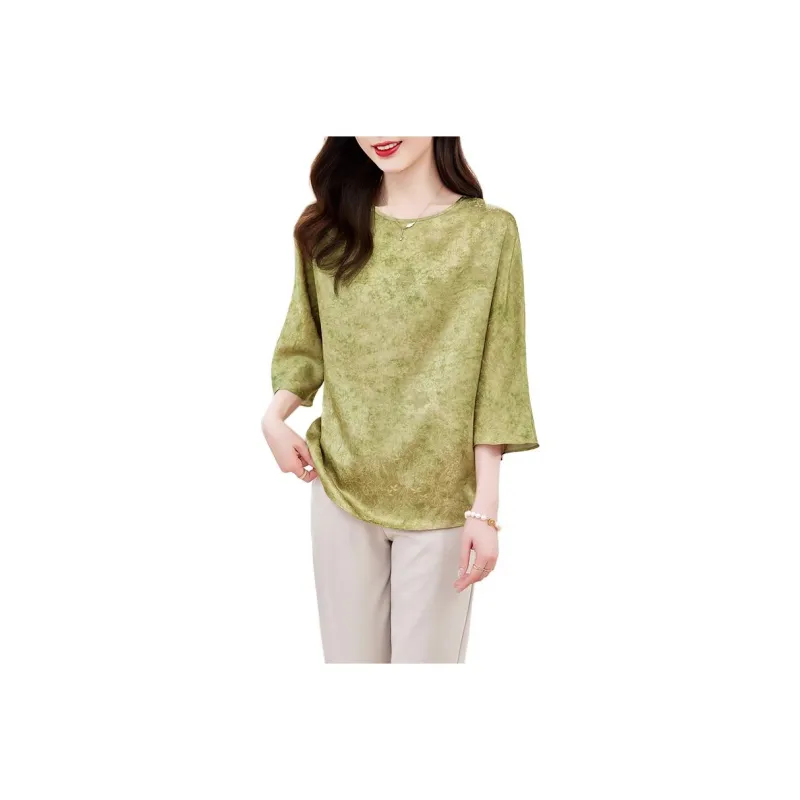 Yi Mengyuan 3/4 Sleeved Silk Shirt Women's-4