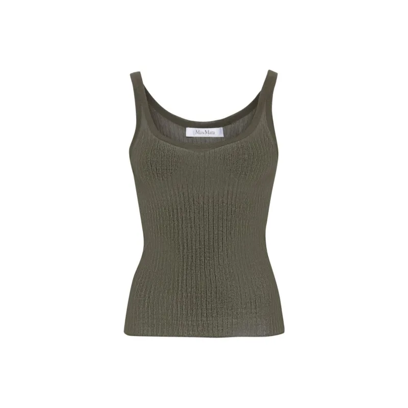 MaxMara Sleeveless Ribbed Top-0