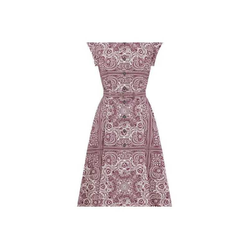 DIOR Short Sleeved Dress Women's Pink-2