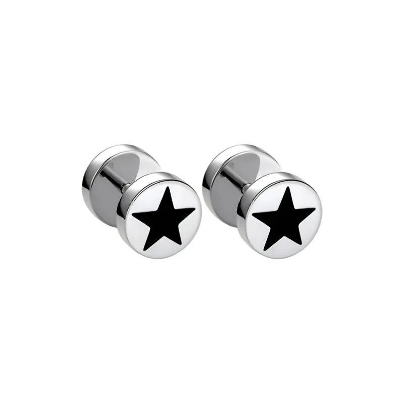 Universe Search Titanium Steel Stud Earrings Women's-4