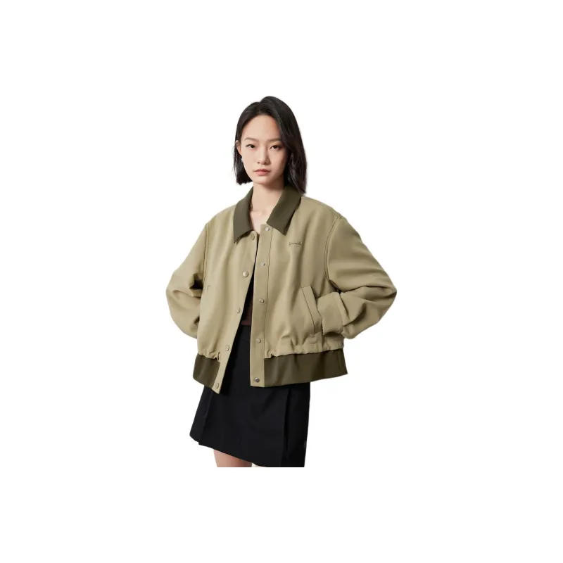 Initial Language Jackets Coats Women's Yellow Green-0