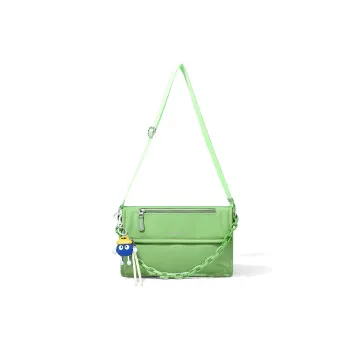 MAKEUP KITTEN Nylon With Synthetic Leather Crossbody Bag Unisex Green