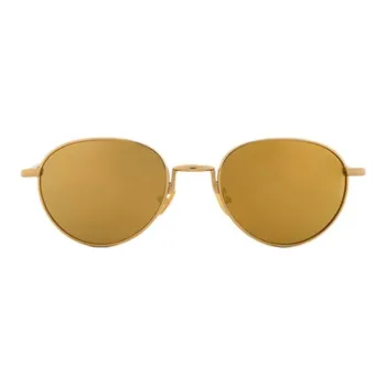 Bottega Veneta Subject To Official Website Round Sunglasses Unisex Gold