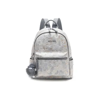 BETTINA VIVIAN PU, Textile Mixture Backpack Women's Star Moon Gray