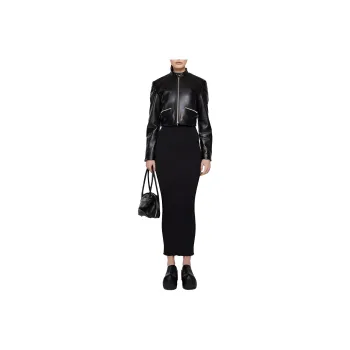 Acne Studios Leather Biker Jacket Jackets Coats Women's Black