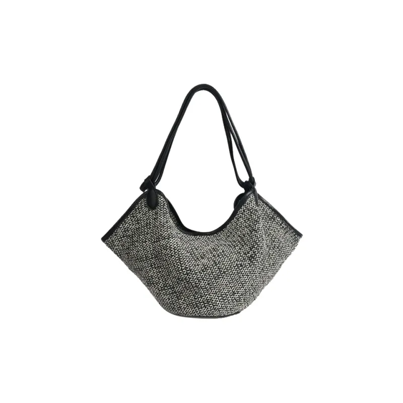 Bullrun Raffia Shoulder Bag Regular Women's Apricot/Black-1