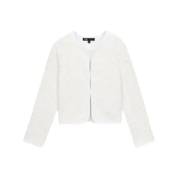 Maje Rhinestone-embellished Cropped Cardigan