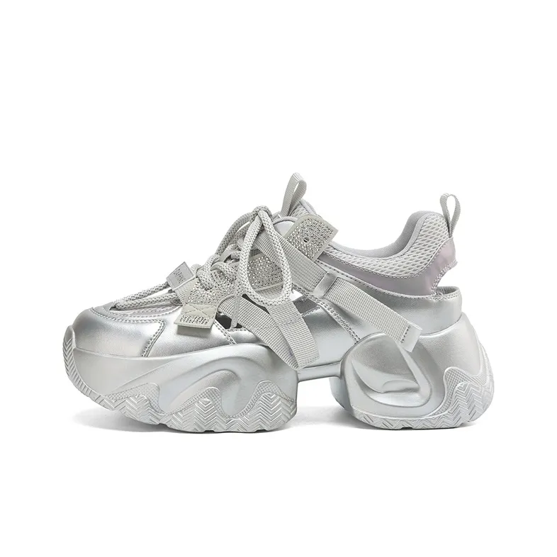 DAPHNE Waterproof Height Increase Low Top Chunky Sneakers Women's-3