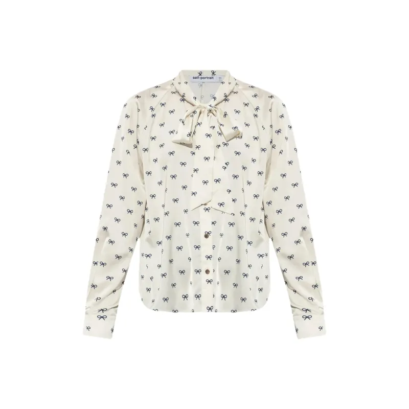 Self portrait Bow print Shirt-0