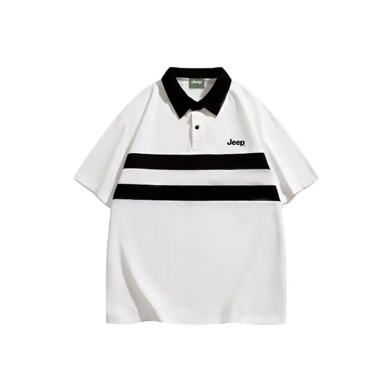 Jeep Outdoor Casual Polo Shirt Unisex White-0