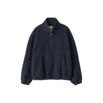 NOTHING WRITTEN FW24 Woolly Fleece Pullover Sweatshirt Women's DARK NAVY/Dark Marine Blue
