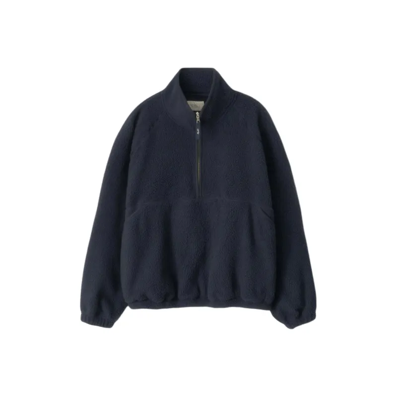 NOTHING WRITTEN FW24 Woolly Fleece Pullover Sweatshirt Women's DARK NAVY/Dark Marine Blue-0